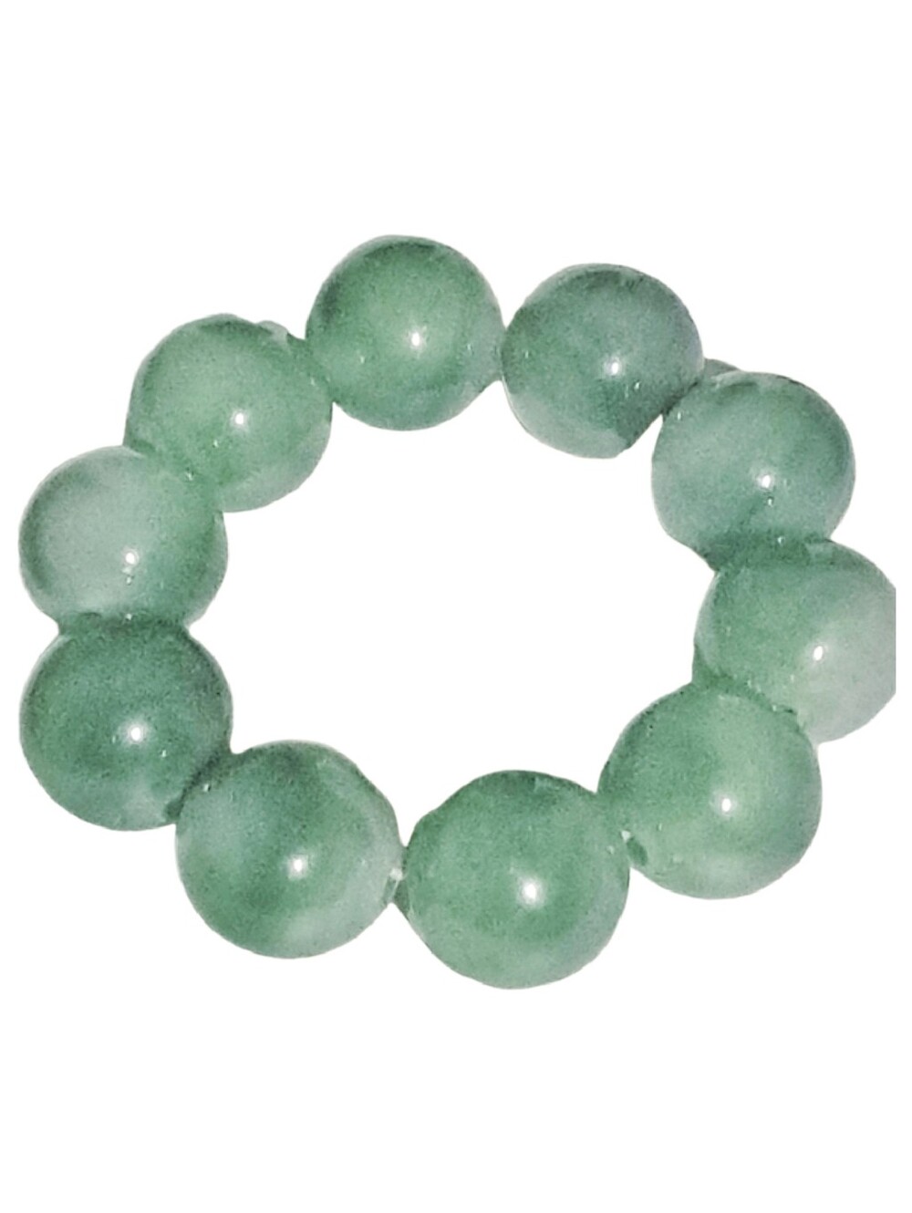 Green Color Beads Slip-on Bracelet